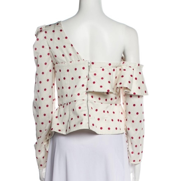 Stylish Polka Dot Off-Shoulder Blouse - Picture 2 of 3